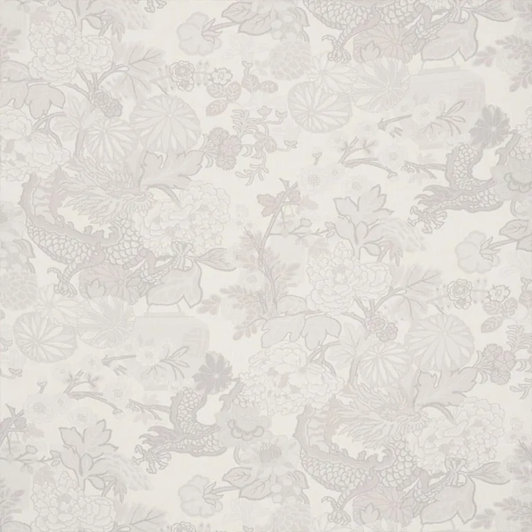 Schumacher 173278 Chiang Mai Dragon Limestone fabric swatch