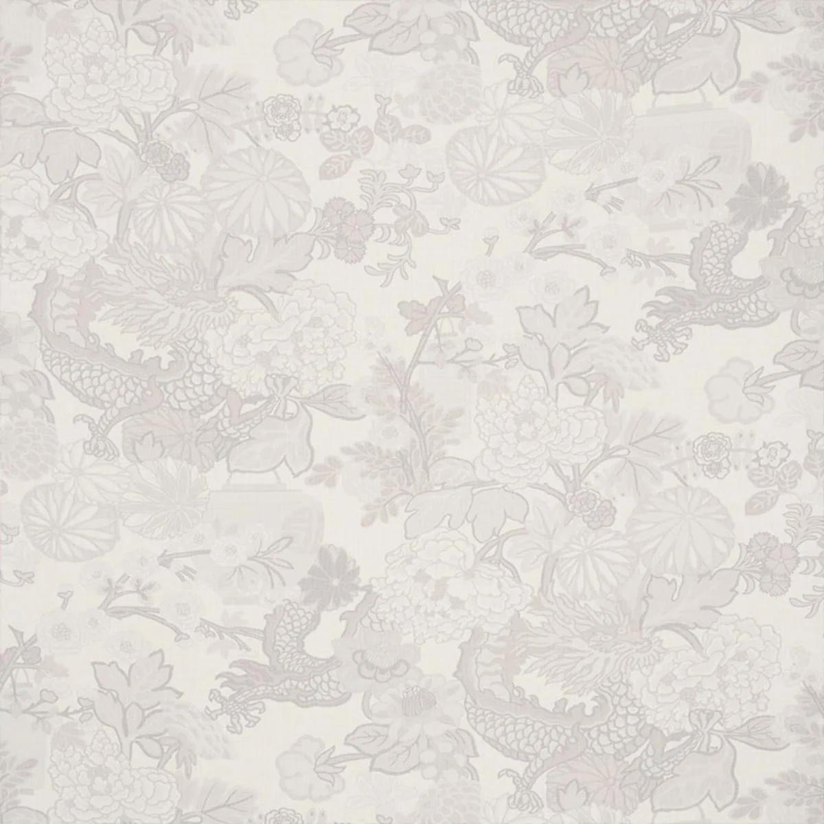 Schumacher 173278 Chiang Mai Dragon Limestone fabric swatch