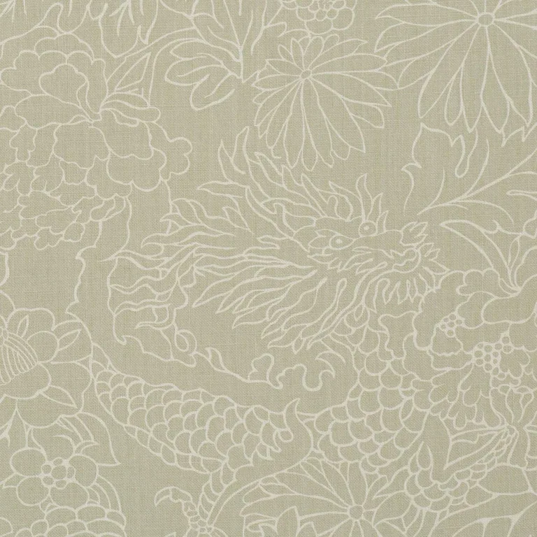Schumacher 182780 Chiang Mai Dragon Silhouette Almond Dust fabric swatch