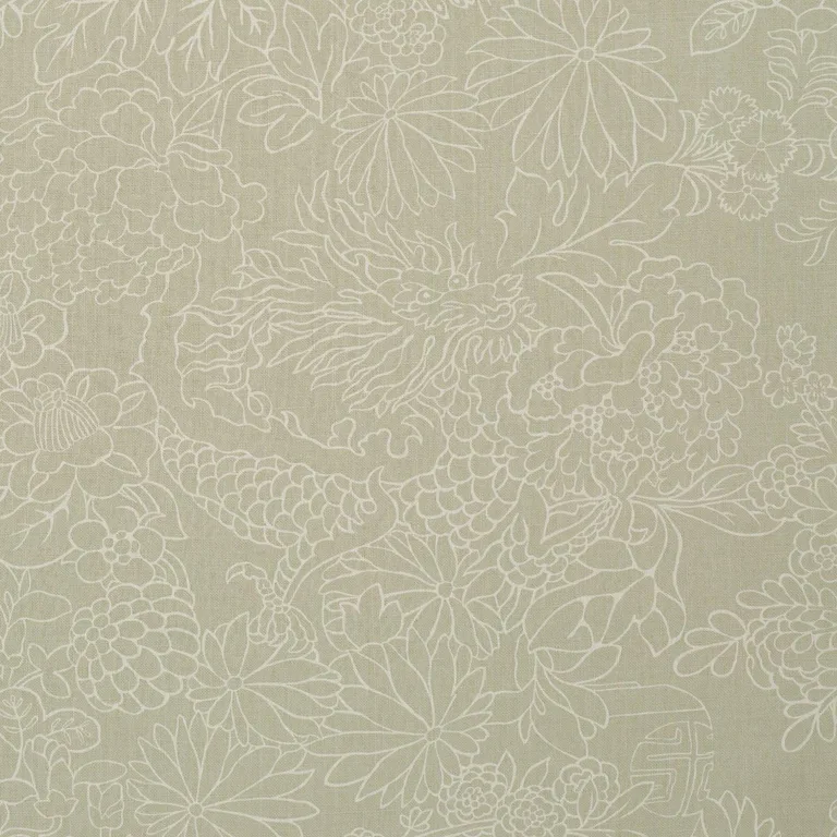Schumacher 182780 Chiang Mai Dragon Silhouette Almond Dust fabric swatch