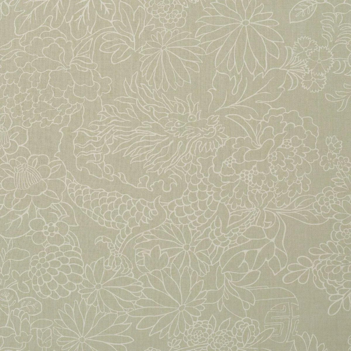 Schumacher 182780 Chiang Mai Dragon Silhouette Almond Dust fabric swatch