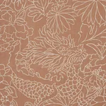 Schumacher 182781 Chiang Mai Dragon Silhouette Mediterranean Spice fabric swatch
