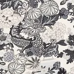 Schumacher 173276 Chiang Mai Dragon Smoke fabric swatch