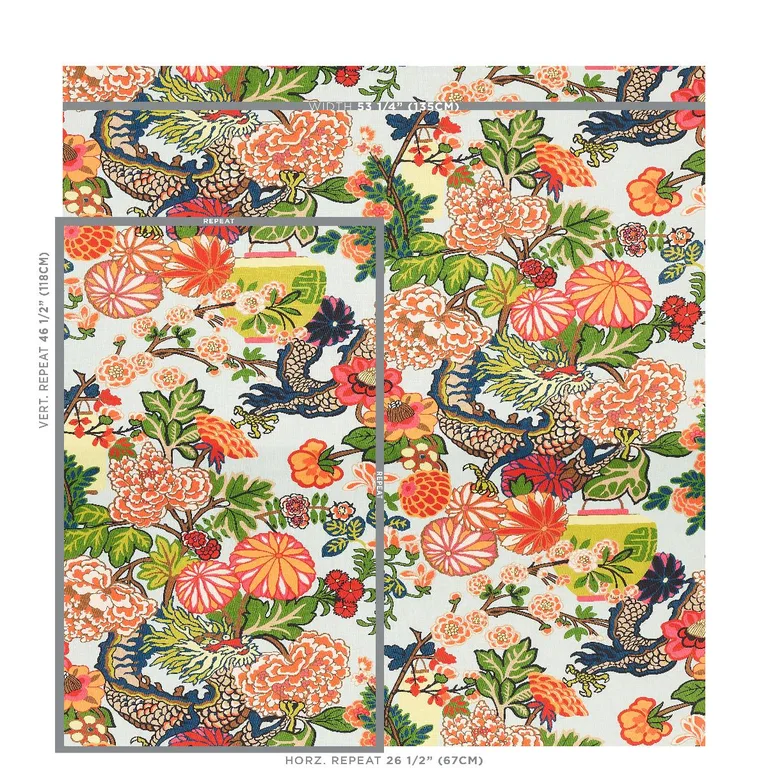 Schumacher 177310 Chiang Mai Indoor/Outdoor Aquamarine fabric swatch