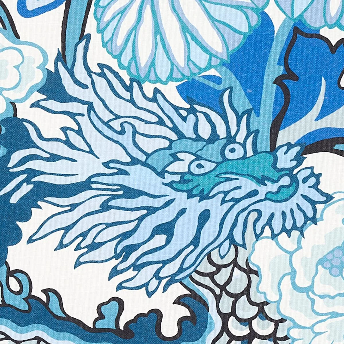Schumacher 177311 Chiang Mai Indoor/Outdoor China Blue fabric swatch