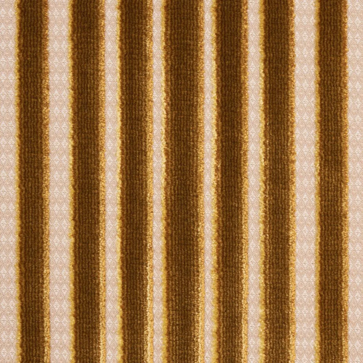 Schumacher 82151 Chimay Stripe Velvet Bronze fabric swatch