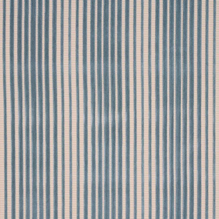 Schumacher 82150 Chimay Stripe Velvet Ciel fabric swatch