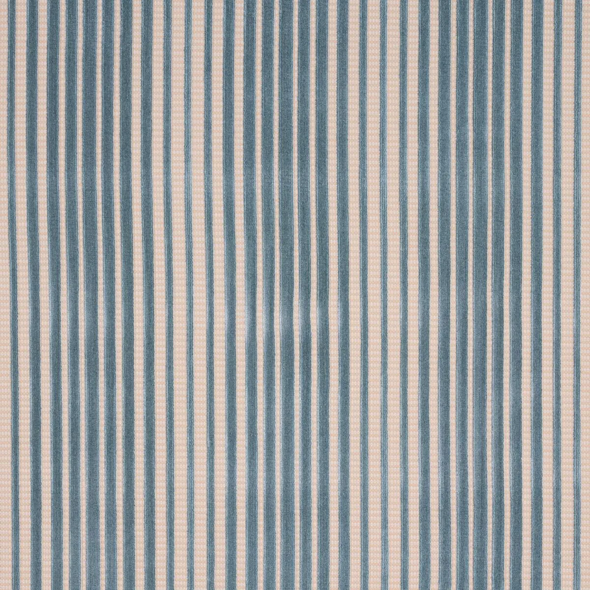 Schumacher 82150 Chimay Stripe Velvet Ciel fabric swatch