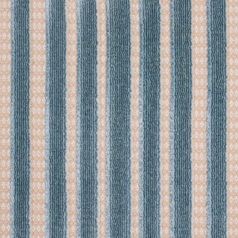 Schumacher 82150 Chimay Stripe Velvet Ciel fabric swatch