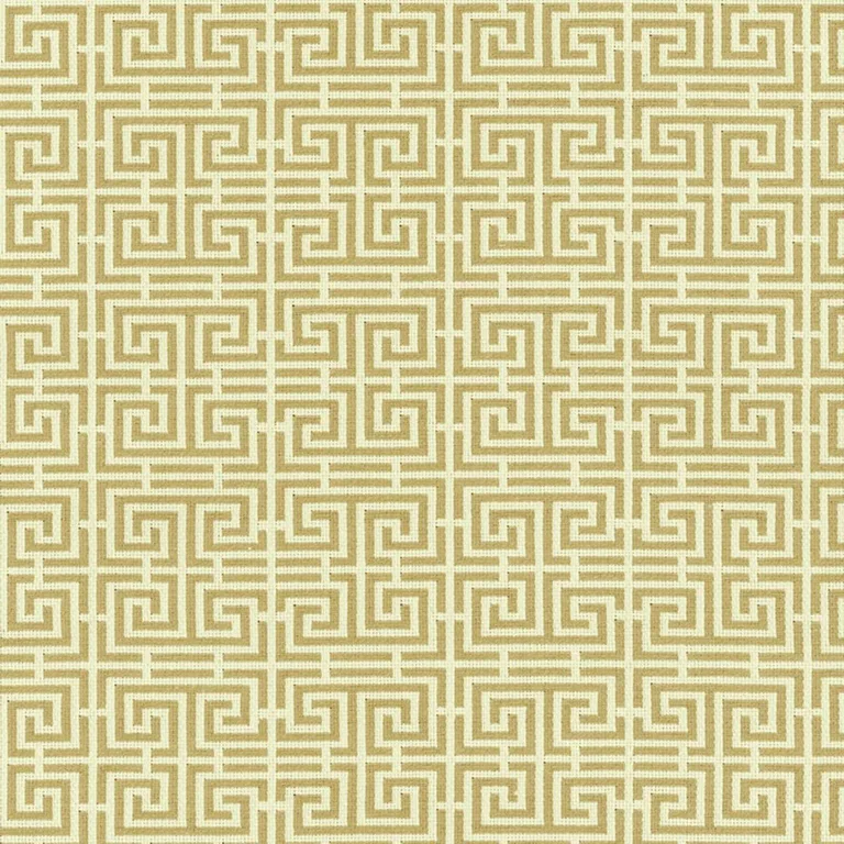 Schumacher 54953 Chinois Fret Camel / Cream fabric swatch