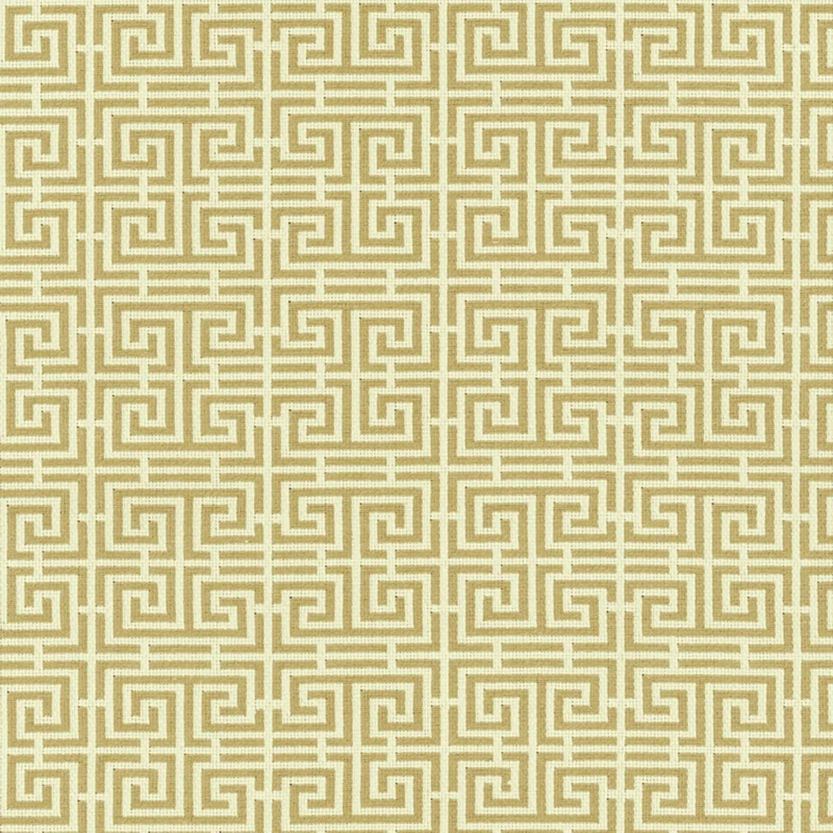 Schumacher 54953 Chinois Fret Camel / Cream fabric swatch