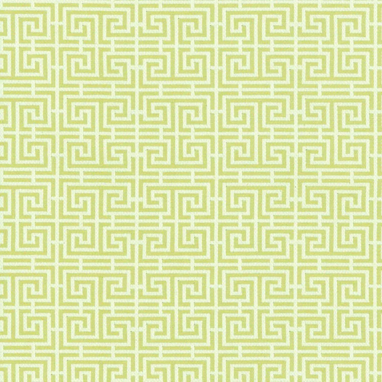 Schumacher 54955 Chinois Fret Celadon / Ivory fabric swatch