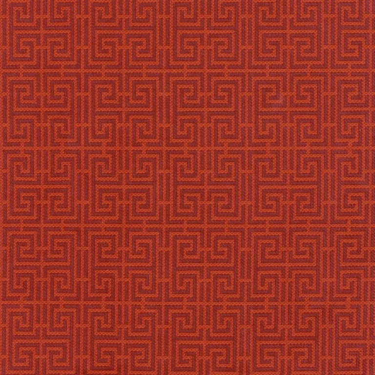 Schumacher 54951 Chinois Fret Oxblood / Lacquer fabric swatch