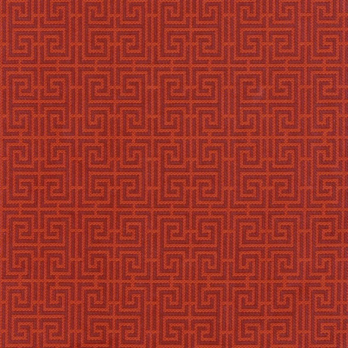 Schumacher 54951 Chinois Fret Oxblood / Lacquer fabric swatch