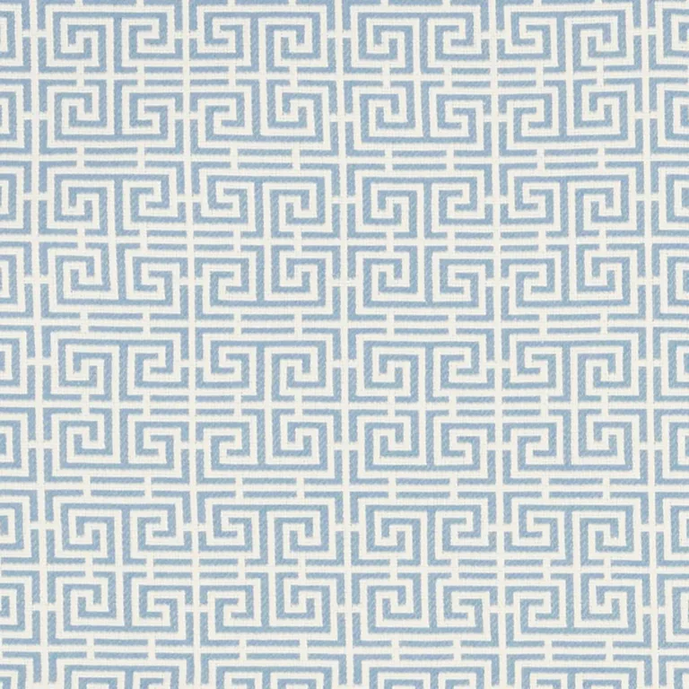 Schumacher 70560 Chinois Fret Sky/Ivory fabric swatch