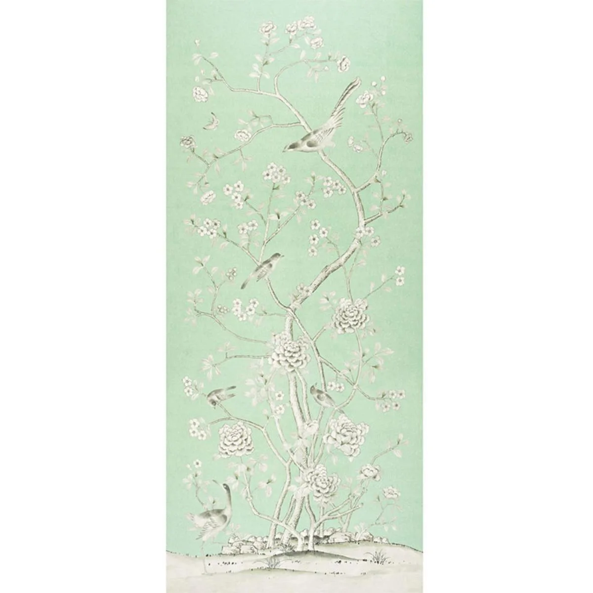 Schumacher 175043 Chinois Palais Aquamarine fabric swatch