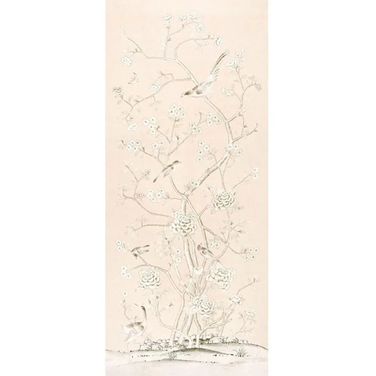 Schumacher 175041 Chinois Palais Blush Conch fabric swatch
