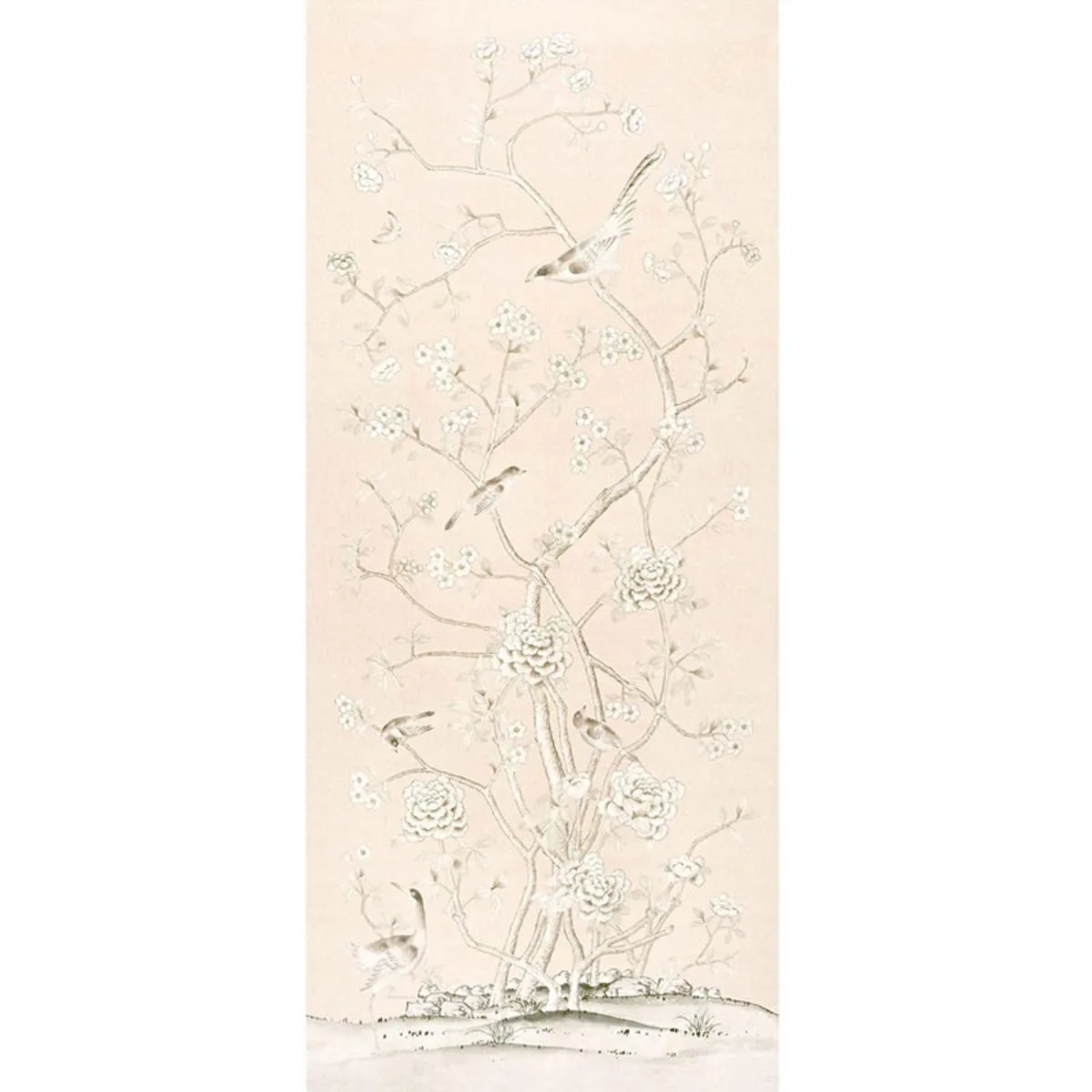 Schumacher 175041 Chinois Palais Blush Conch fabric swatch