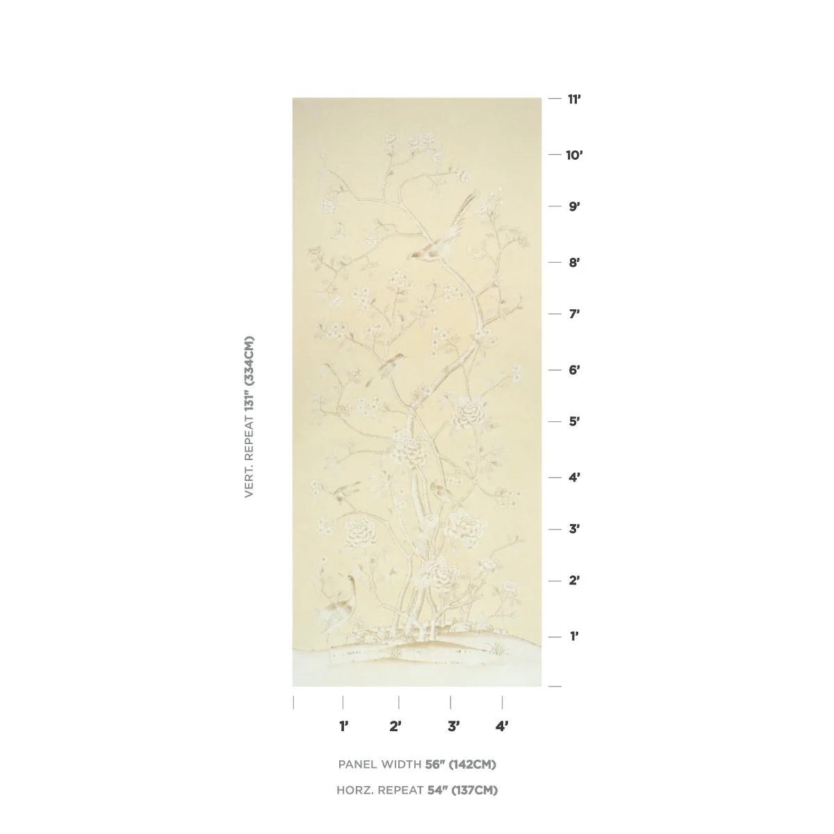 Schumacher 182561 Chinois Palais Butter fabric swatch