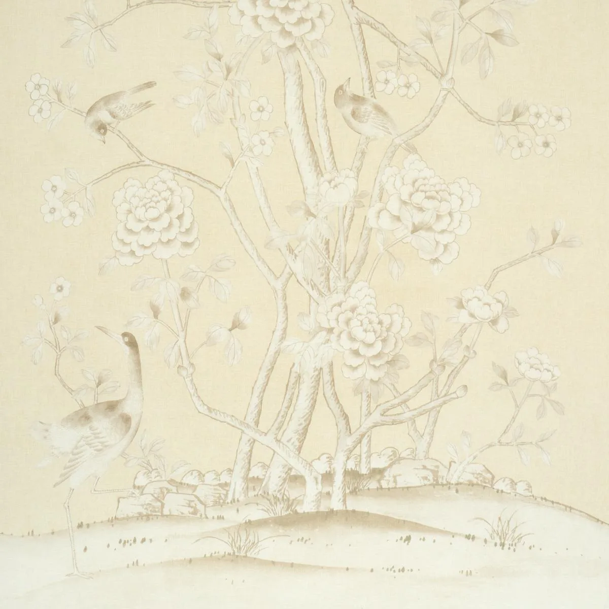 Schumacher 182561 Chinois Palais Butter fabric swatch