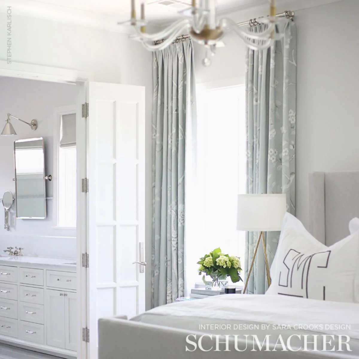 Schumacher 175045 Chinois Palais Grisaille fabric swatch
