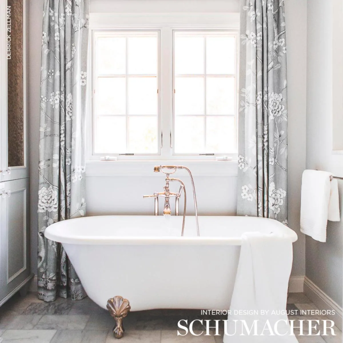 Schumacher 175045 Chinois Palais Grisaille fabric swatch