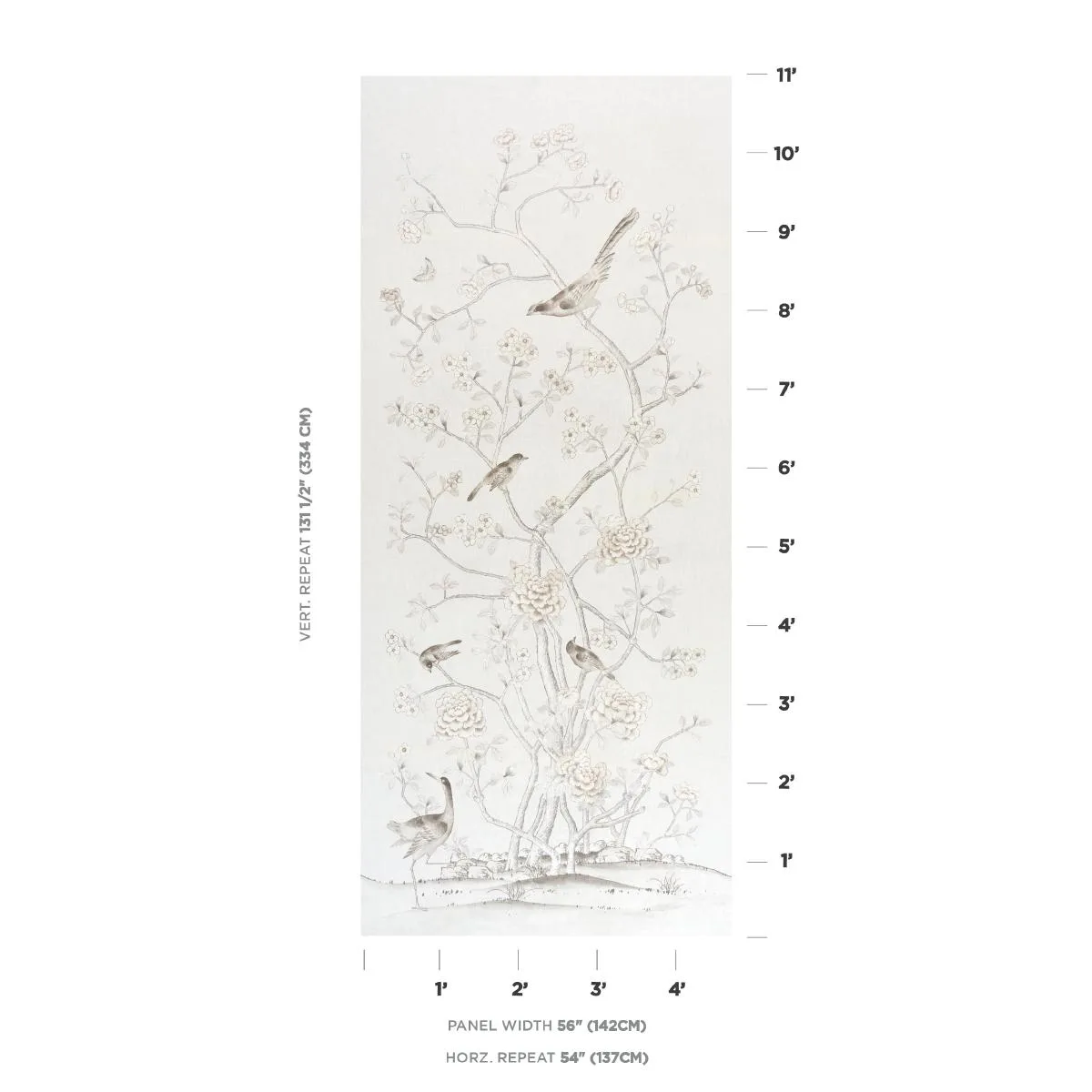 Schumacher 175048 Chinois Palais Neutral fabric swatch