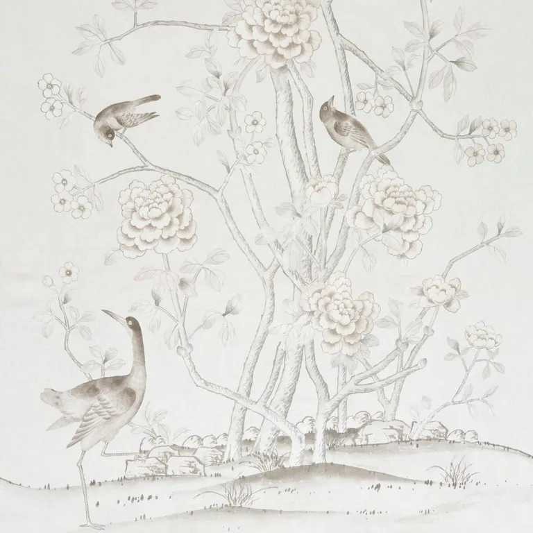 Schumacher 175048 Chinois Palais Neutral fabric swatch