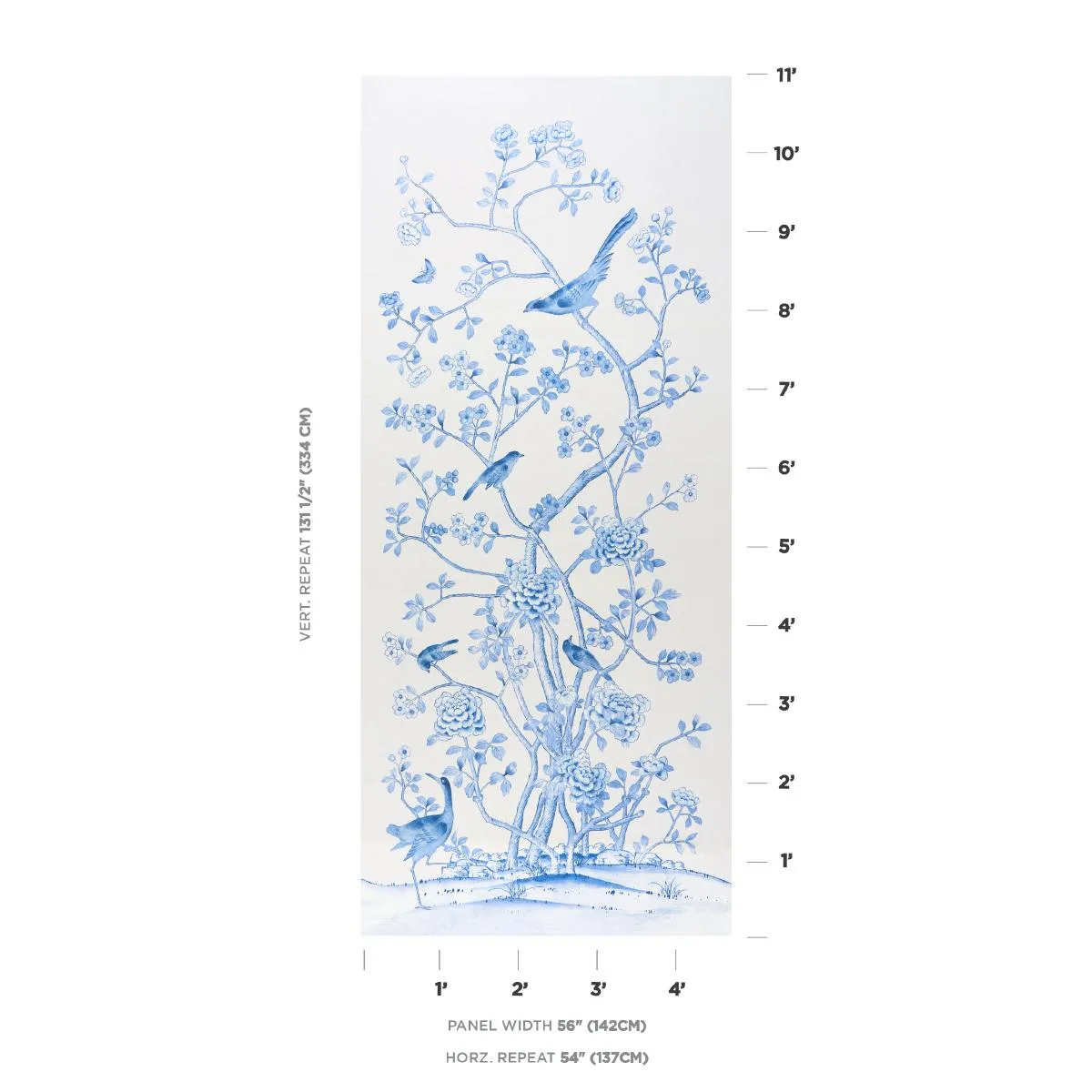 Schumacher 175049 Chinois Palais Porcelain fabric swatch
