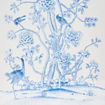Schumacher 175049 Chinois Palais Porcelain fabric swatch