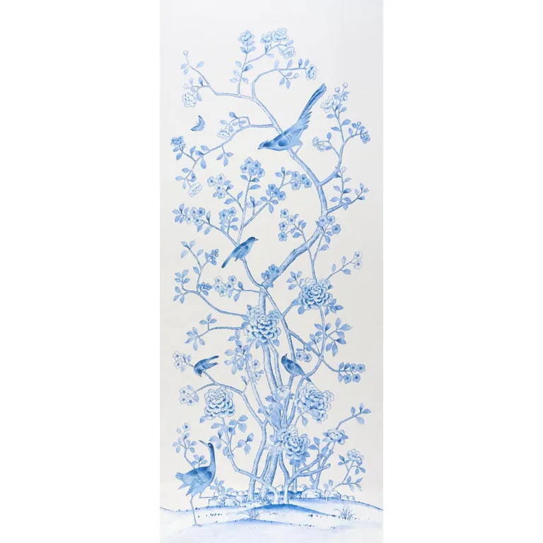 Schumacher 175049 Chinois Palais Porcelain fabric swatch
