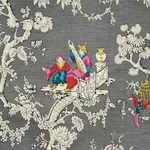 Schumacher 177422 Chinoiserie Moderne Graphite fabric swatch
