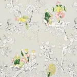Schumacher 177421 Chinoiserie Moderne Soft Grey fabric swatch