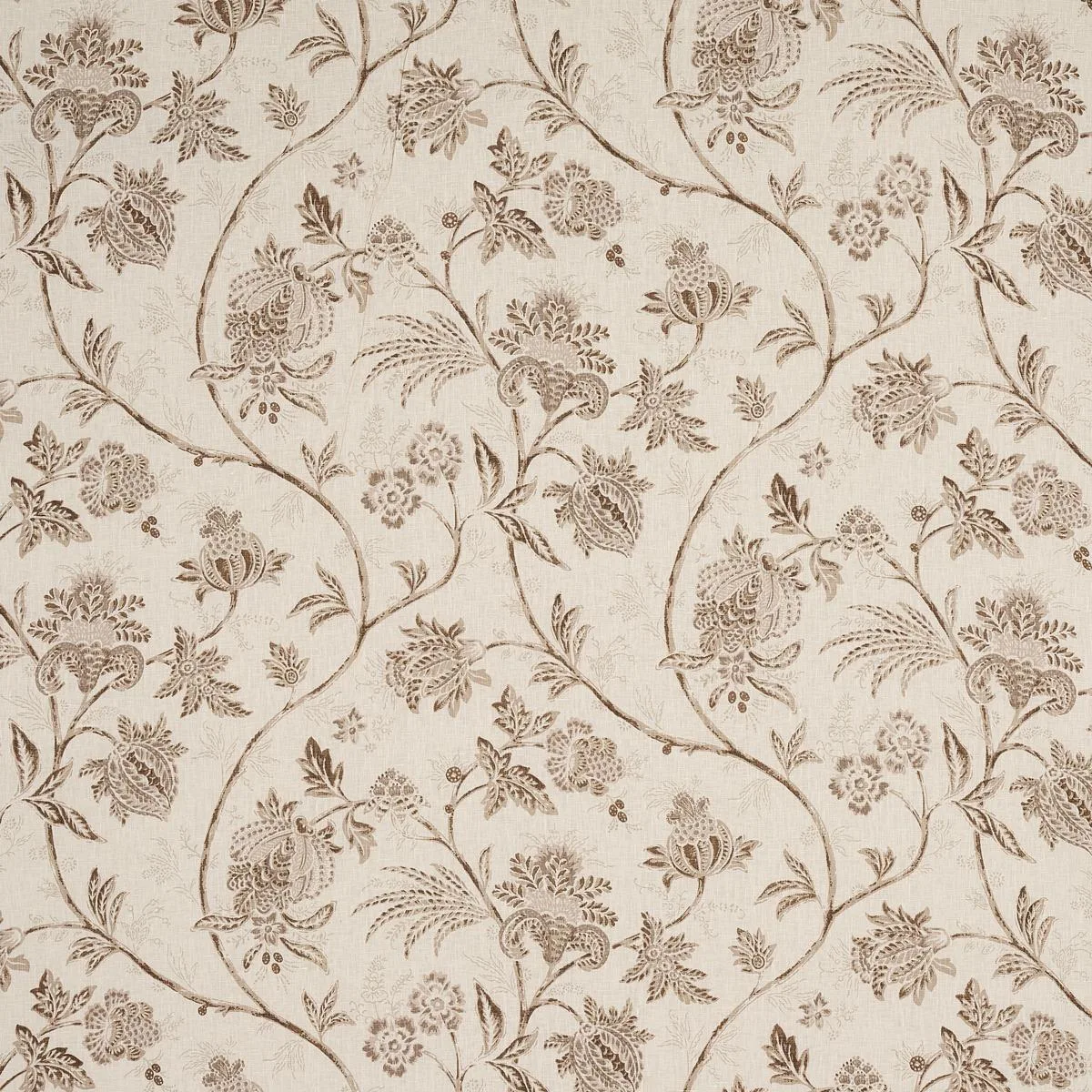 Schumacher 176493 Chinoiserie Vine Neutral fabric swatch