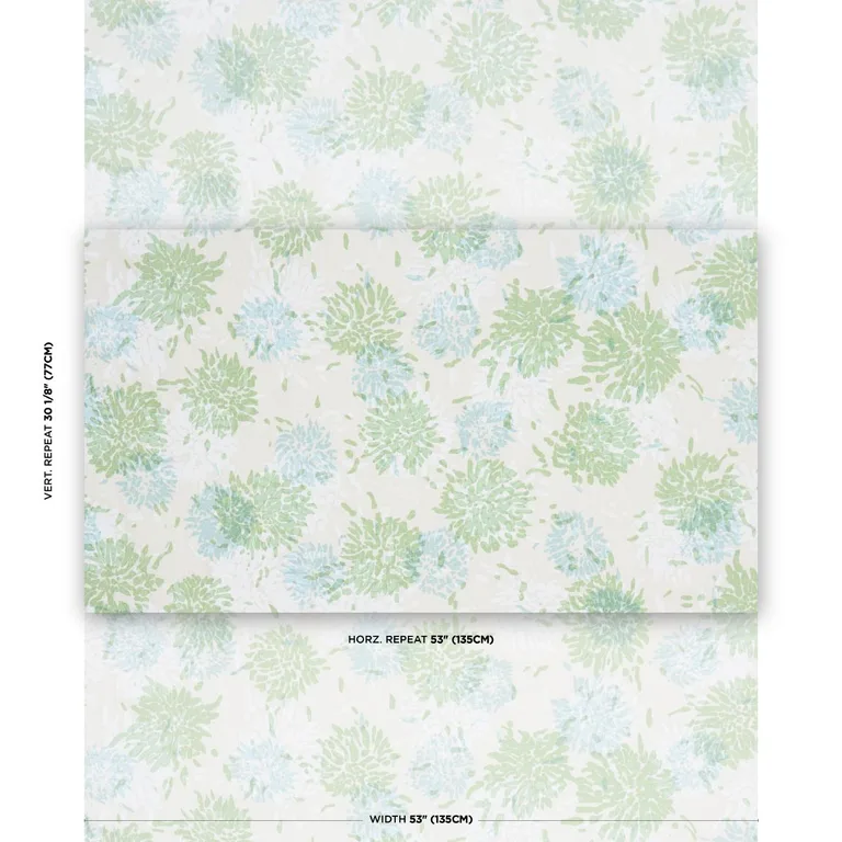 Schumacher TL400012 Chrysanthemum By Tillett Green & Sky fabric swatch
