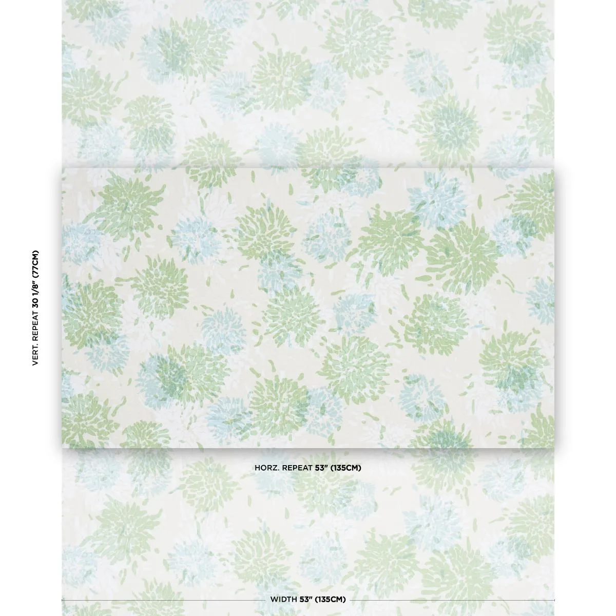 Schumacher TL400012 Chrysanthemum By Tillett Green & Sky fabric swatch