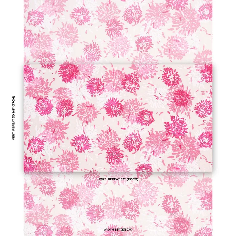 Schumacher TL400011 Chrysanthemum By Tillett Lipstick fabric swatch
