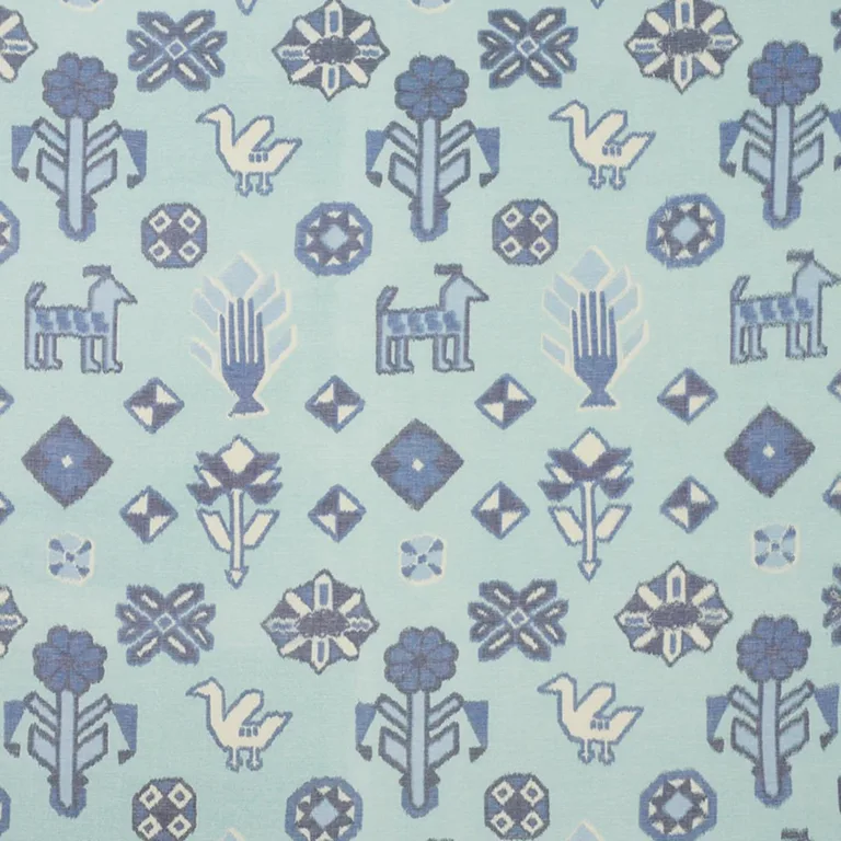 Schumacher 78141 Chuska Warp Print Blue fabric swatch