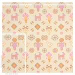 Schumacher 78142 Chuska Warp Print Pink & Orange fabric swatch