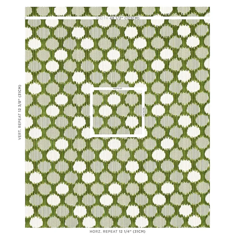 Schumacher 73922 Cirque Velvet Green fabric swatch