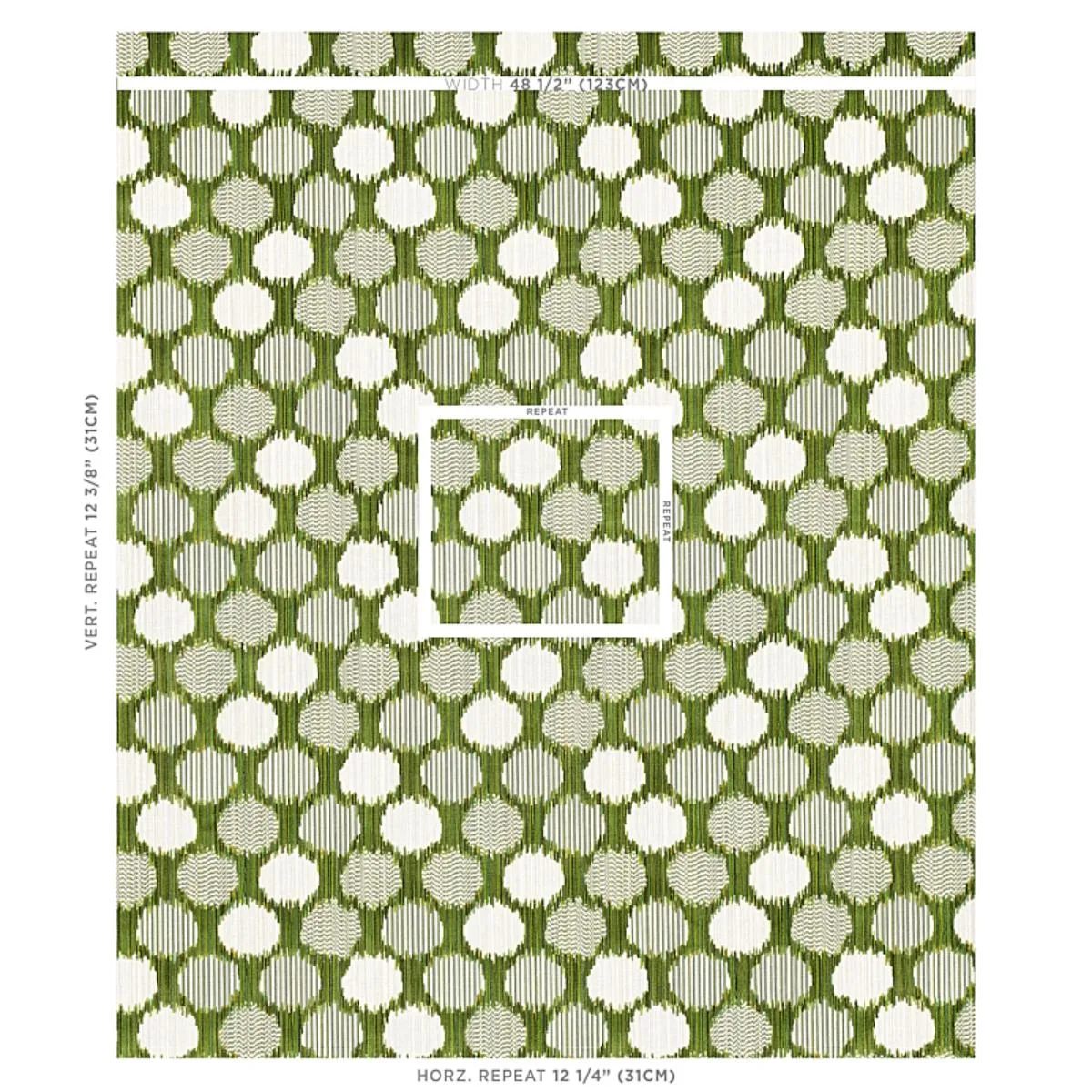 Schumacher 73922 Cirque Velvet Green fabric swatch