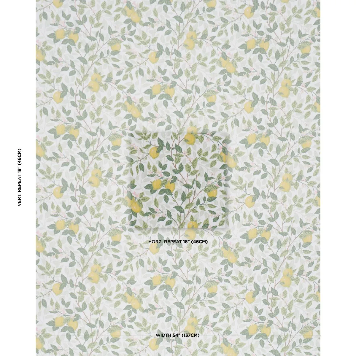 Schumacher 182950 CitronträD Ivory And Leaf fabric swatch