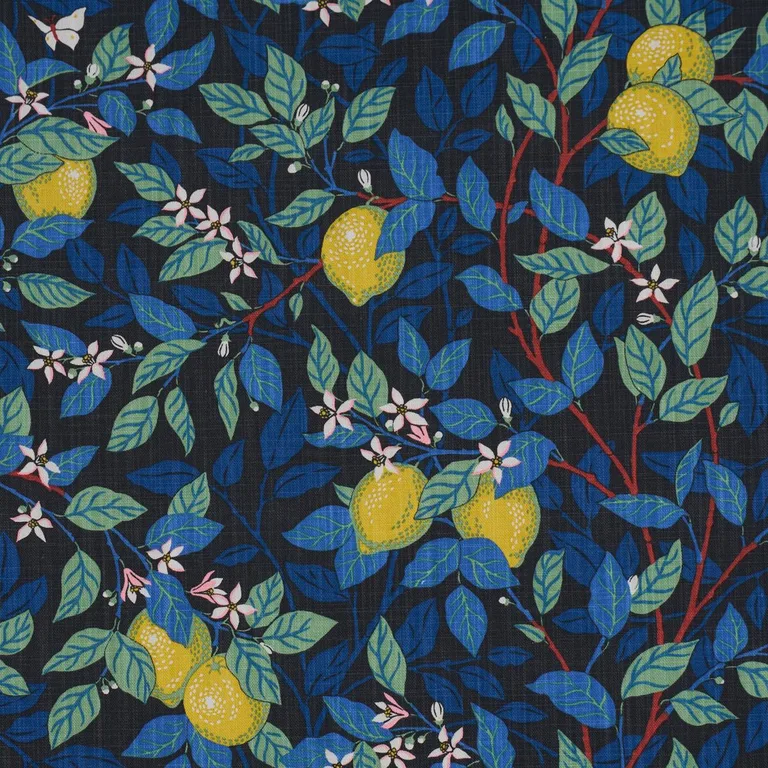 Schumacher 182952 CitronträD Spruce And Blue fabric swatch