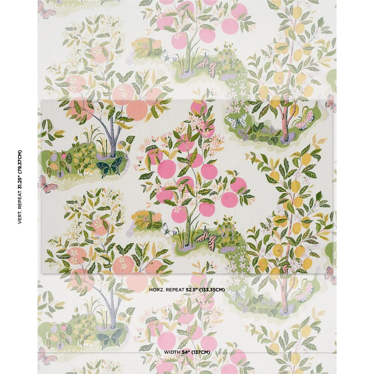 Schumacher 177333 Citrus Garden Indoor/Outdoor Garden fabric swatch