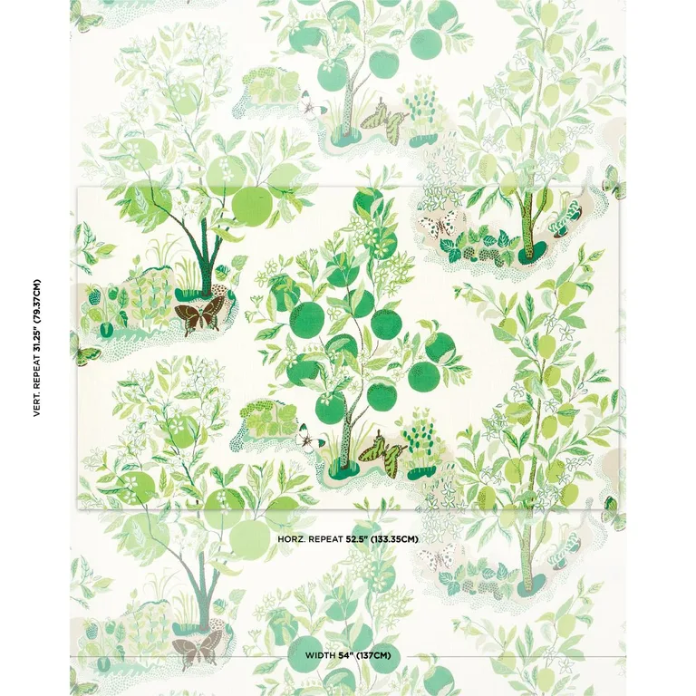 Schumacher 177332 Citrus Garden Indoor/Outdoor Leaf fabric swatch