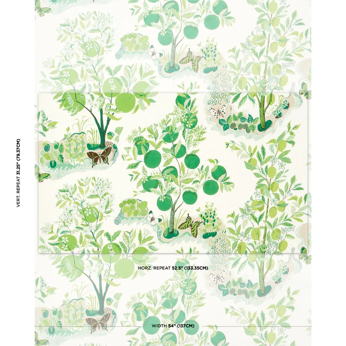Schumacher 177332 Citrus Garden Indoor/Outdoor Leaf fabric swatch