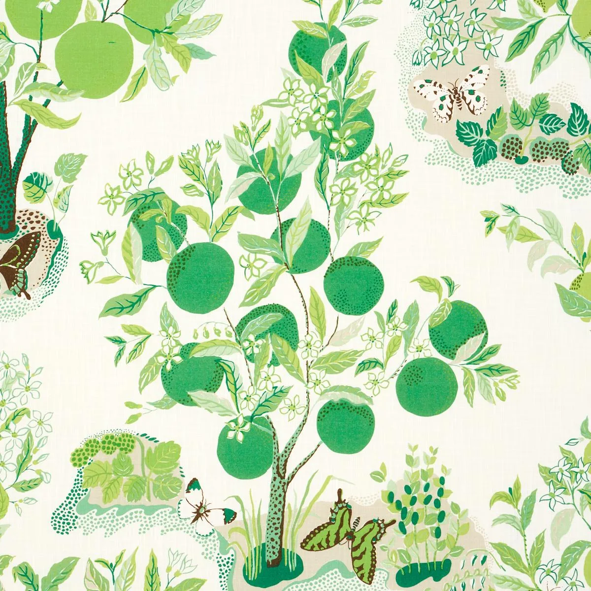 Schumacher 177332 Citrus Garden Indoor/Outdoor Leaf fabric swatch