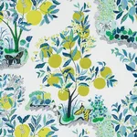 Schumacher 177331 Citrus Garden Indoor/Outdoor Pool fabric swatch