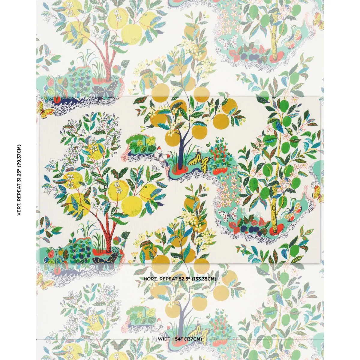 Schumacher 177330 Citrus Garden Indoor/Outdoor Primary fabric swatch