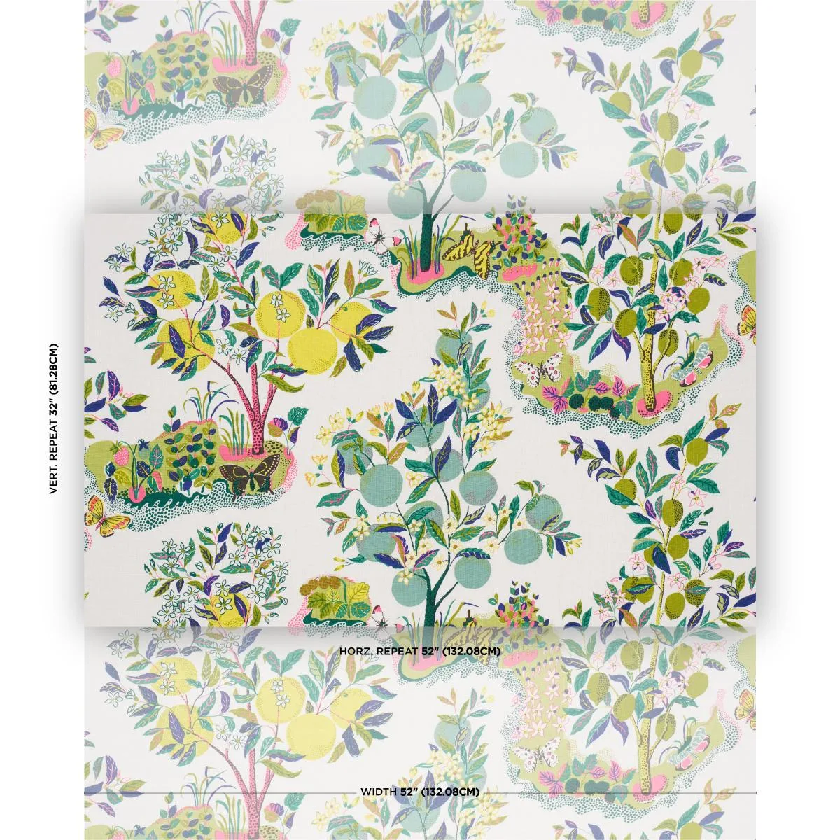 Schumacher 175762 Citrus Garden Lime fabric swatch